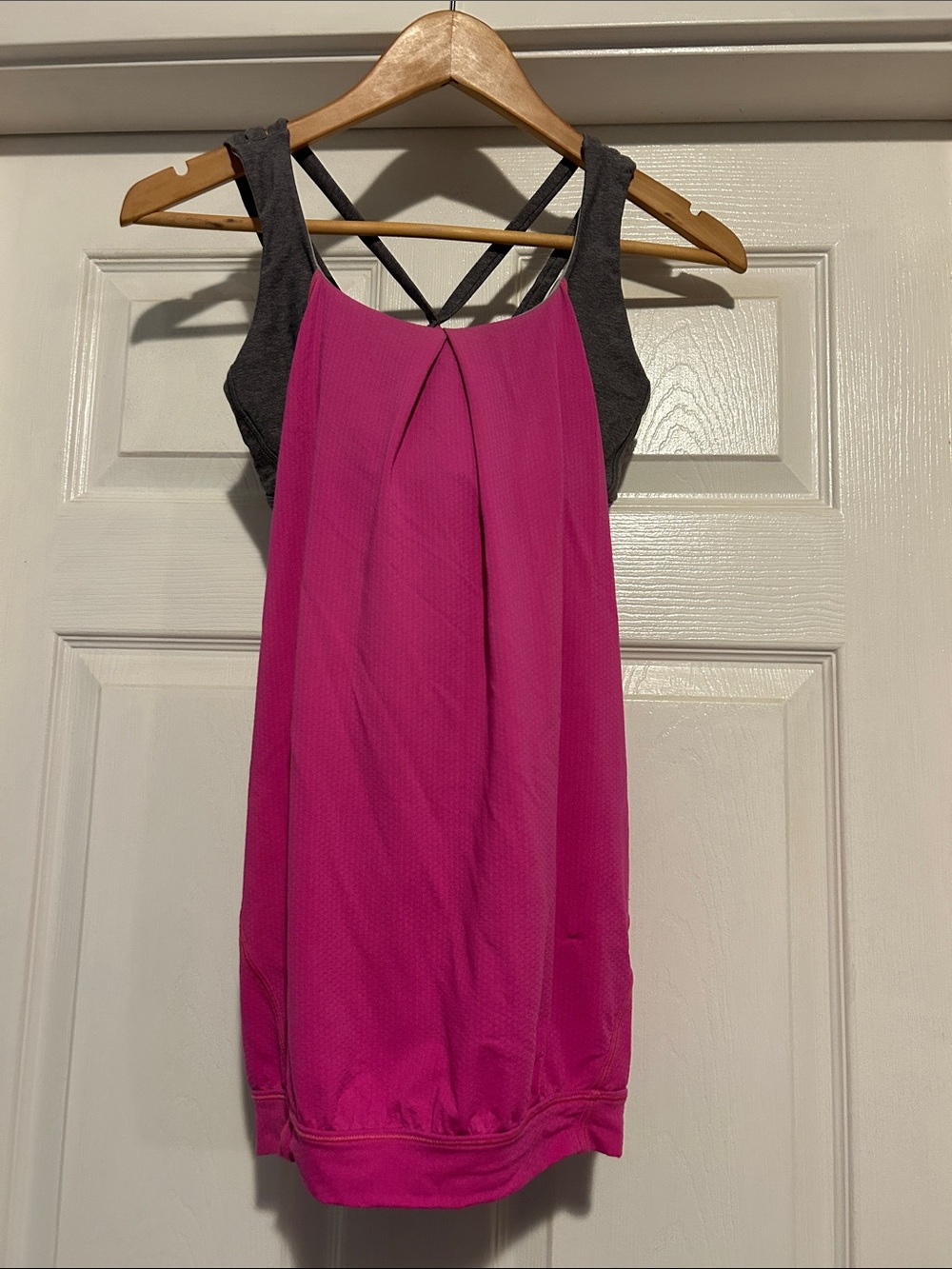 lululemon athletica Pink and Charcoal Crossback Tank Top
